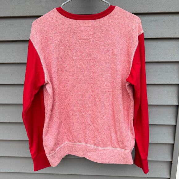 Burton size M Red Coral Marled Crewneck 100% Cotton Lightweight Sweatshirt - Picture 6 of 11